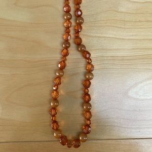 *NWOT* Long Amber Beaded Necklace